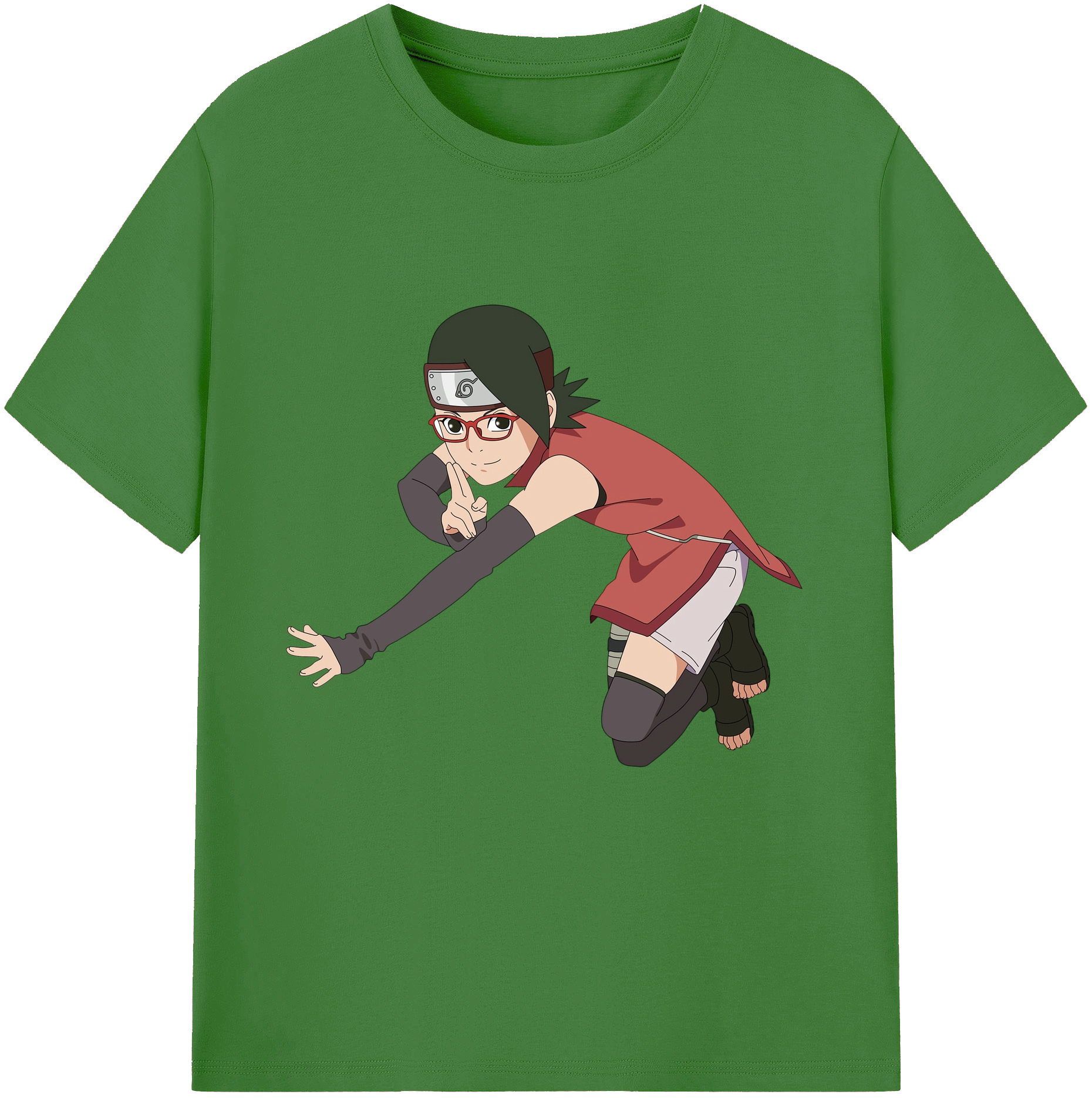 （画像用） NARUTO -ナルト- うちは サラダ Uchiha Sarada レディースカジュアルプリントTシャツ（綿100％）